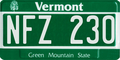VT license plate NFZ230