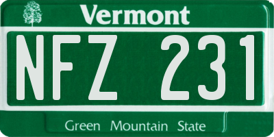 VT license plate NFZ231