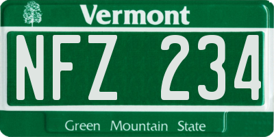 VT license plate NFZ234