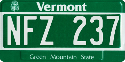 VT license plate NFZ237