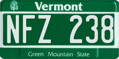 VT license plate NFZ238