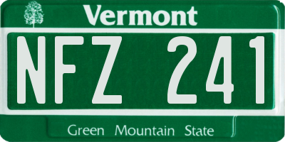 VT license plate NFZ241