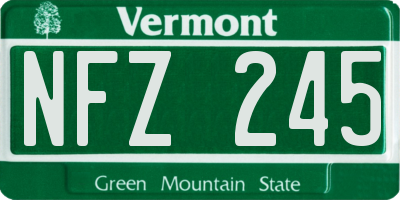 VT license plate NFZ245