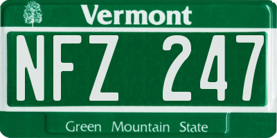 VT license plate NFZ247