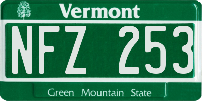 VT license plate NFZ253