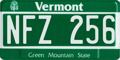 VT license plate NFZ256