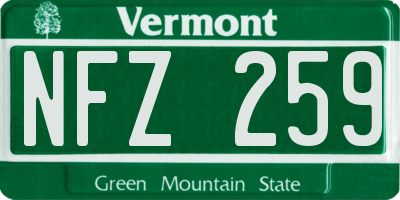 VT license plate NFZ259
