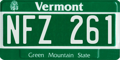 VT license plate NFZ261