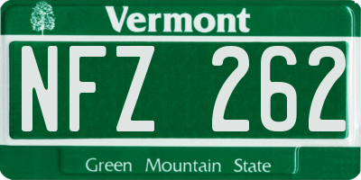 VT license plate NFZ262