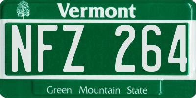 VT license plate NFZ264