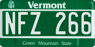 VT license plate NFZ266
