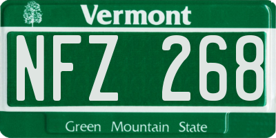 VT license plate NFZ268