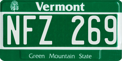VT license plate NFZ269