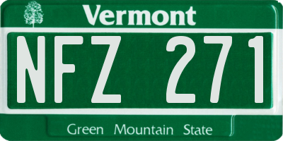 VT license plate NFZ271