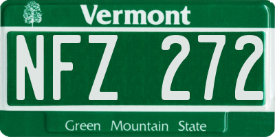 VT license plate NFZ272