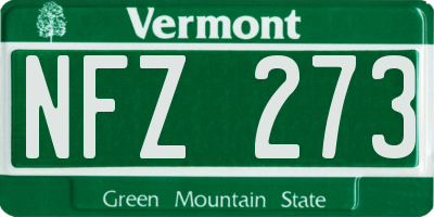 VT license plate NFZ273