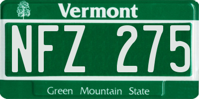 VT license plate NFZ275