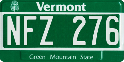 VT license plate NFZ276