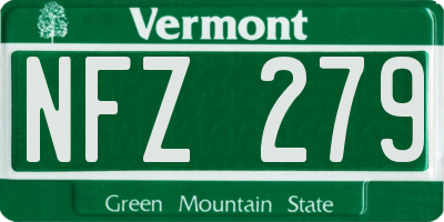 VT license plate NFZ279
