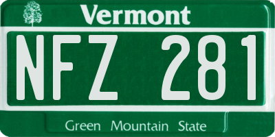 VT license plate NFZ281