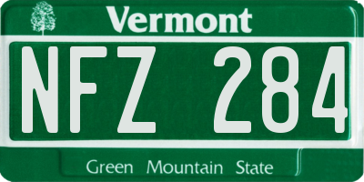 VT license plate NFZ284