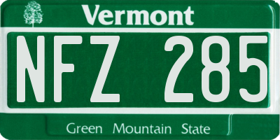 VT license plate NFZ285