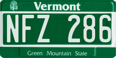VT license plate NFZ286