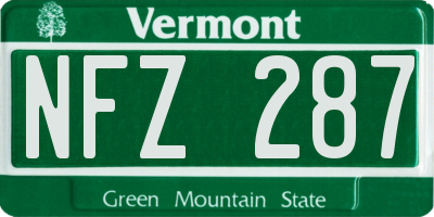 VT license plate NFZ287