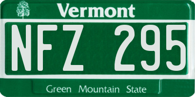 VT license plate NFZ295