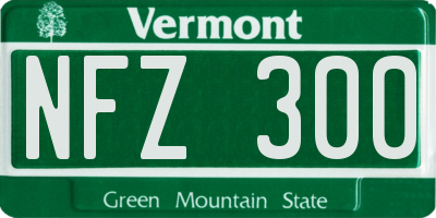 VT license plate NFZ300