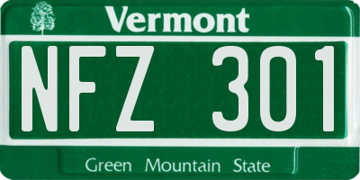 VT license plate NFZ301