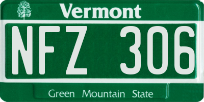 VT license plate NFZ306