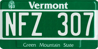 VT license plate NFZ307