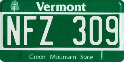 VT license plate NFZ309