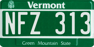 VT license plate NFZ313