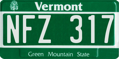 VT license plate NFZ317