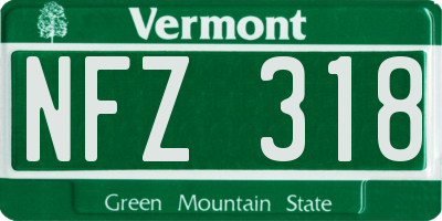 VT license plate NFZ318