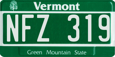 VT license plate NFZ319