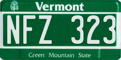VT license plate NFZ323