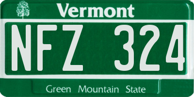 VT license plate NFZ324