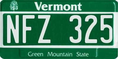 VT license plate NFZ325