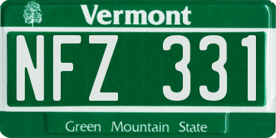 VT license plate NFZ331