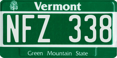 VT license plate NFZ338