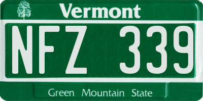 VT license plate NFZ339