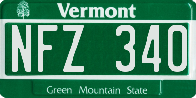 VT license plate NFZ340