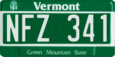 VT license plate NFZ341