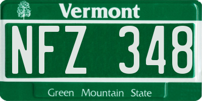 VT license plate NFZ348