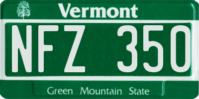 VT license plate NFZ350
