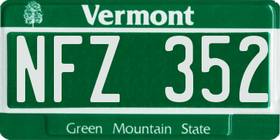 VT license plate NFZ352