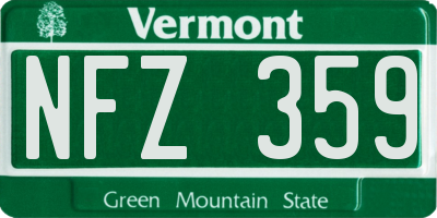 VT license plate NFZ359